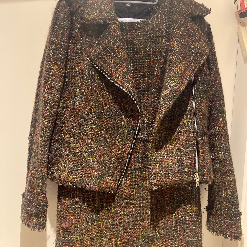 Ann Taylor Brown Tweed Jacket and Dress set